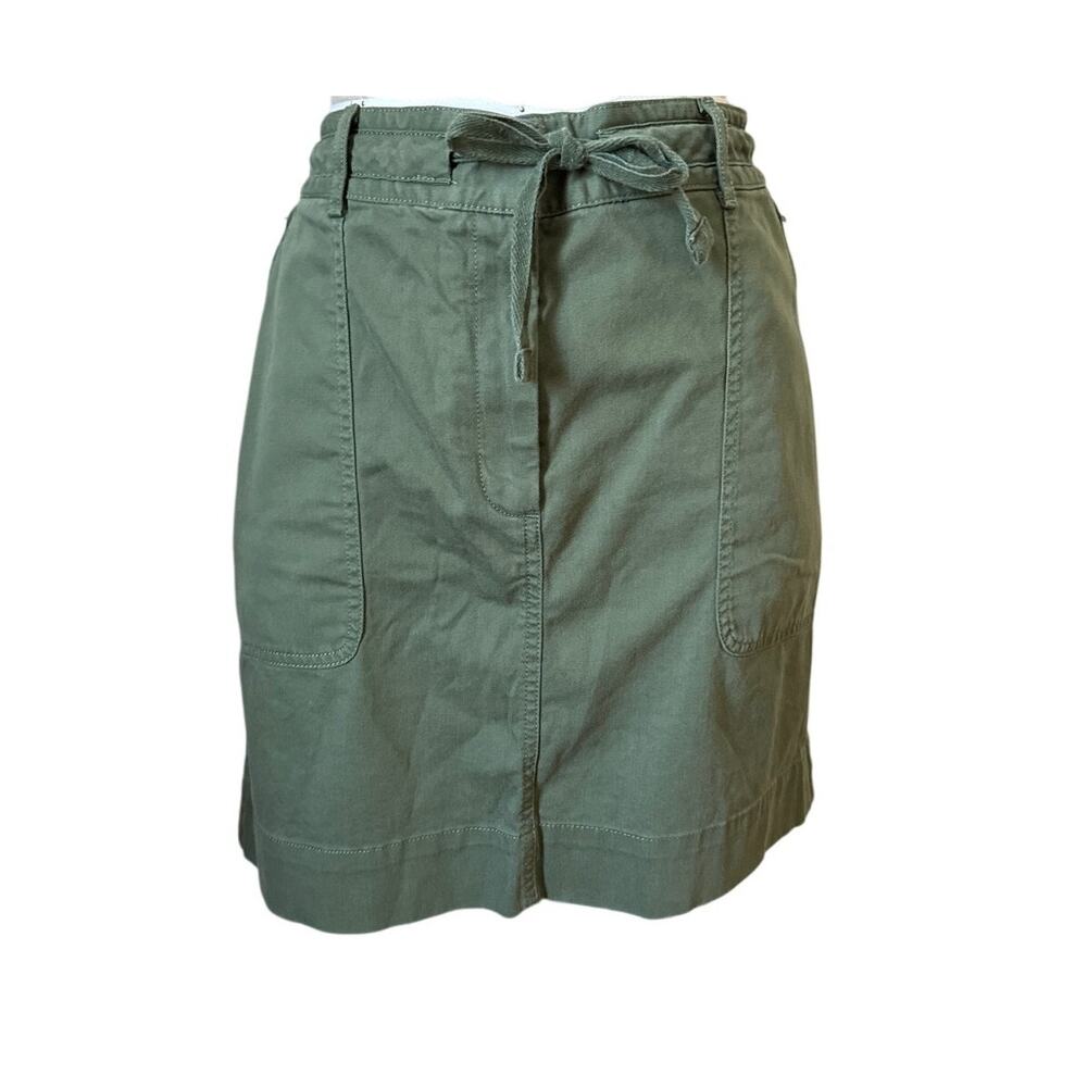 Banana Republic Army Green Knee Length Cargo Skirt Size 14 Utility